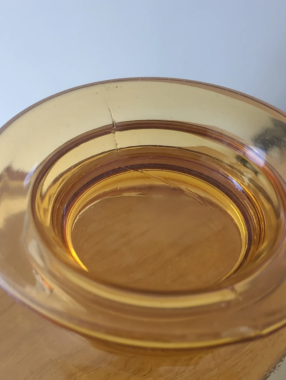 Amber Glass Pedestal Bowl - Home Dining